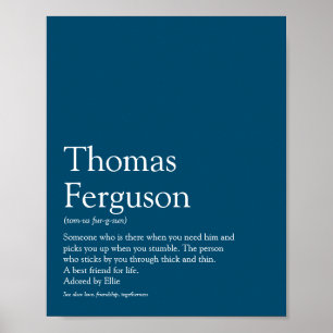 Name Definition Modern Typografisch blau Poster