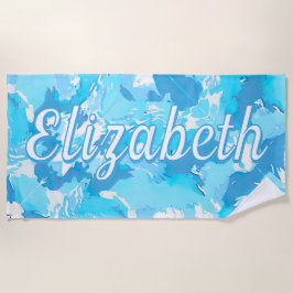 Name der Abstrakten, hellblauen und weißen Additio Strandtuch