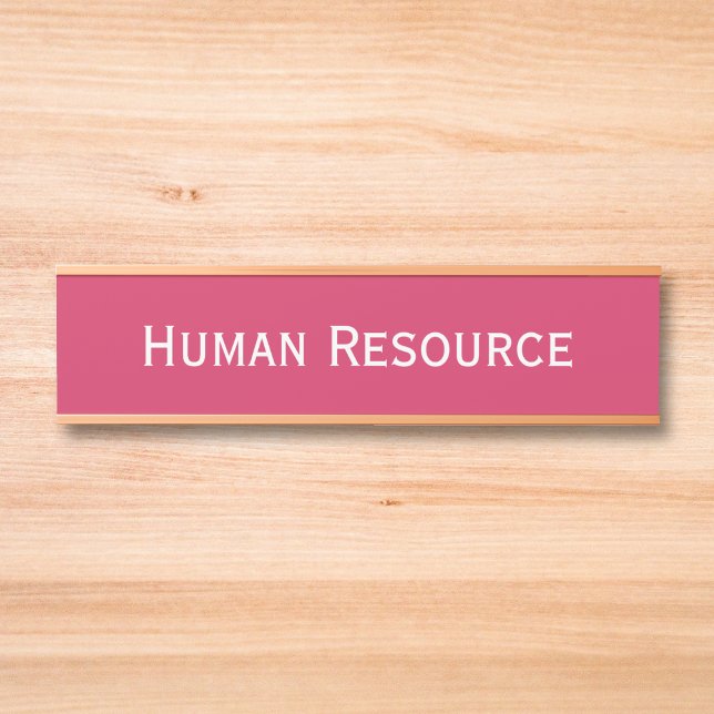 Name der Abteilung für moderne dunkelrosa Bürogebä Türschild (Modern Dark Pink Office Room Department Name Door Sign)