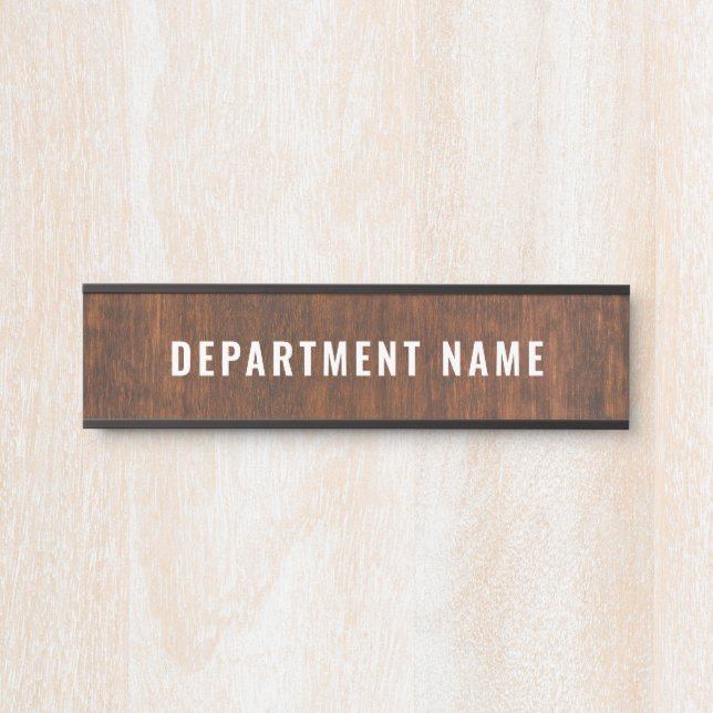 Name der Abteilung Türzeichen Zeichen Türschild (Vorderseite )