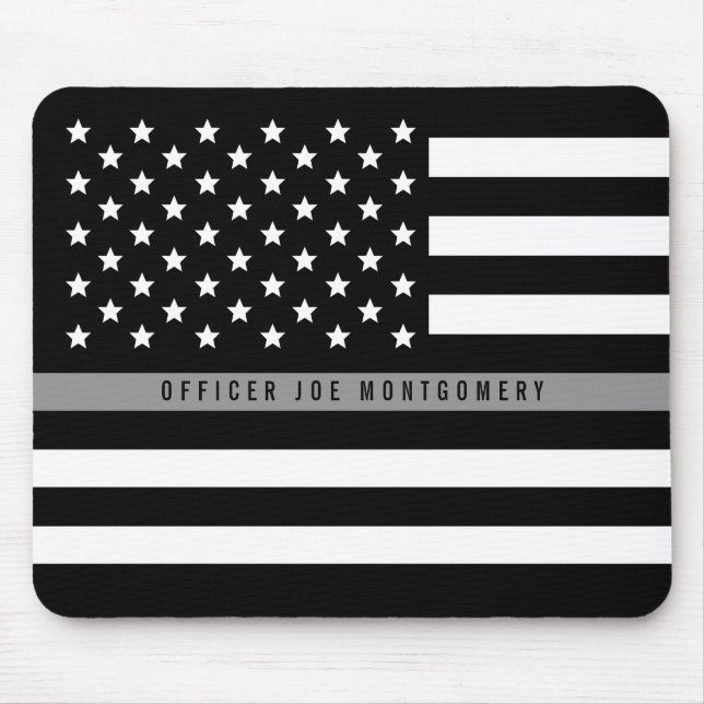 Name der amerikanischen Flagge mit dünner grauer L Mousepad (Vorne)