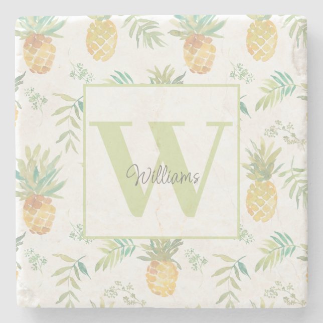 Name der Ananas Steinuntersetzer (Vorderseite)