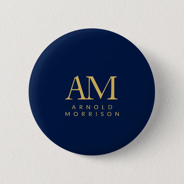Name der Anfangsbuchstaben des Blue Gold Colors Mo Button (Vorderseite)