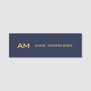 Name der Anfangsbuchstaben des Blue Gold Colors Mo Namensschild