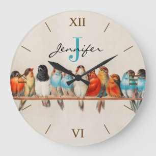 Name der Aquarellfarben-Monogrammbezeichnung für a Große Wanduhr