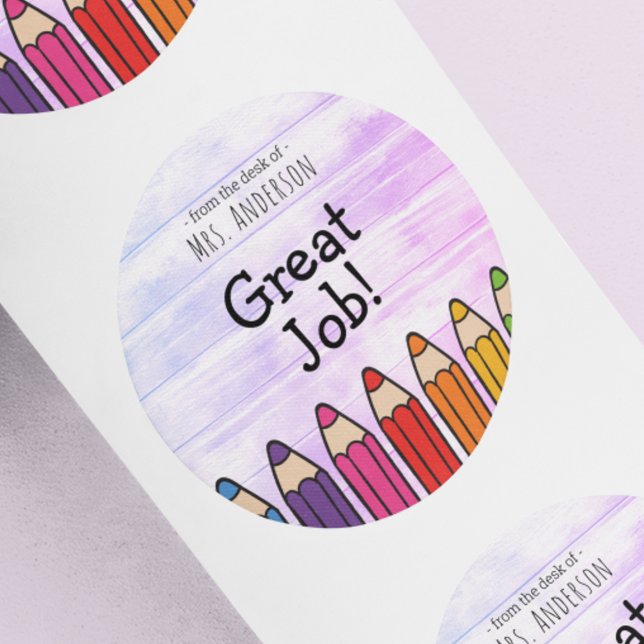 Name der ausgezeichneten Lehrer Runder Aufkleber (Von Creator hochgeladen)