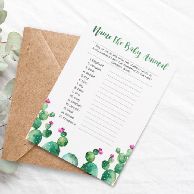 Name der Baby Animal Baby Showkarte Begleitkarte (Von Creator hochgeladen)