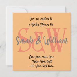 Name der Babydusche Monogramm minimal einladen Einladung