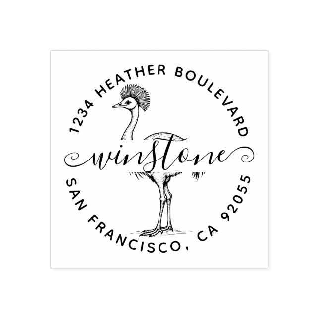 Name der benutzerdefinierten Cassowary-Bird-Rückse Gummistempel (Prägung)