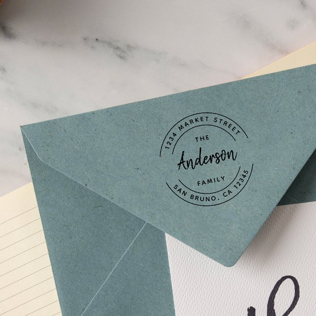 Name der benutzerdefinierten Familie | Moderne Rüc Gummistempel (Von Creator hochgeladen)