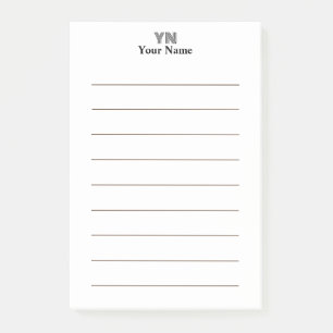 Name der benutzerdefinierten Monogramm-Initialen Post-it Klebezettel