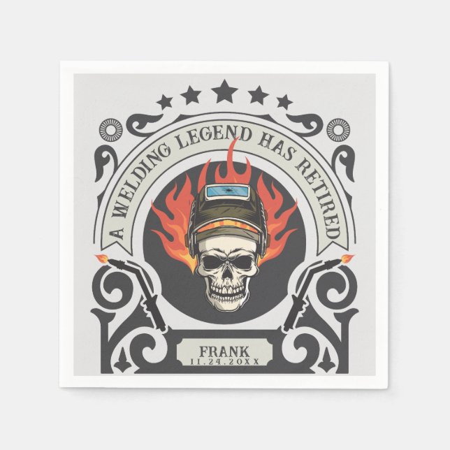 Name der benutzerdefinierten Ruheschweisderlegende Serviette (Vorderseite)