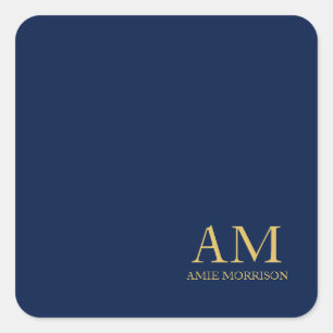 Name der Beruflichen Anfangsbuchstaben Blue Gold C Quadratischer Aufkleber
