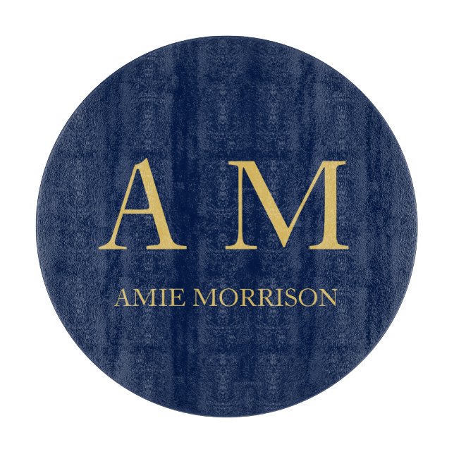 Name der Beruflichen Anfangsbuchstaben Blue Gold C Schneidebrett (Vorderseite)