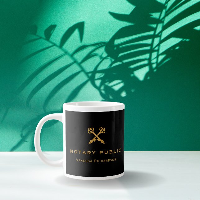 Name der beruflichen Stifte mit schwarzem und gold Jumbo-Tasse (Von Creator hochgeladen)