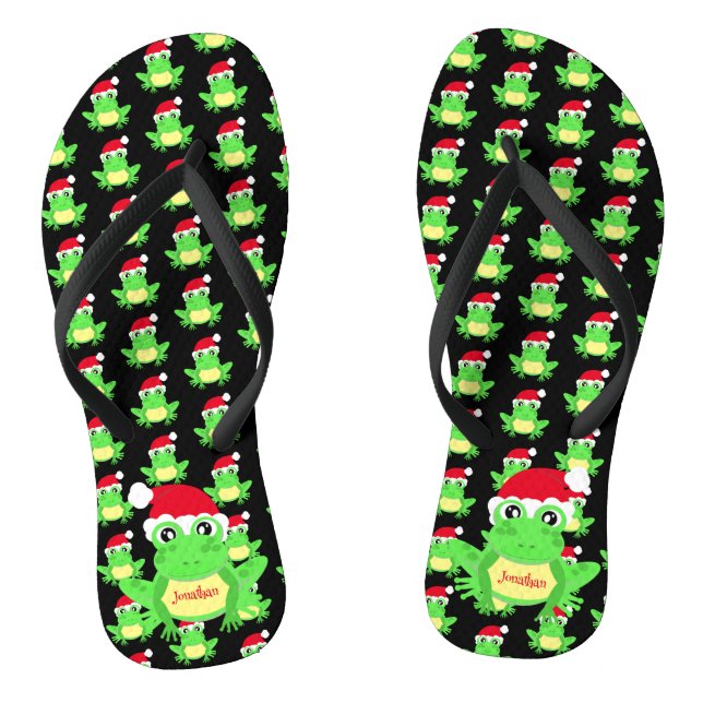 Name der Black Frog Weihnachtsmannmütze Flip Flops (Fußbett)