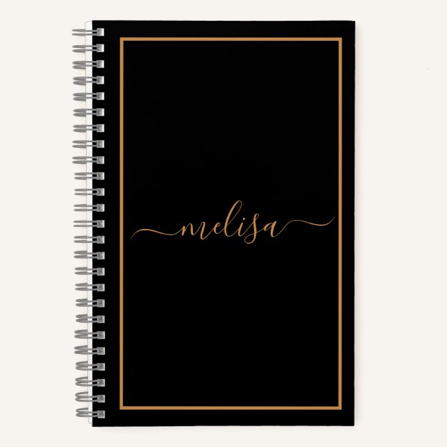 Name der Black Gold Monogram   Notizbuch (Vorderseite)