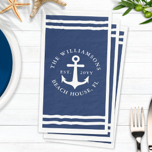 Name der blauen Ankerfamilie Nautic Navy Serviette