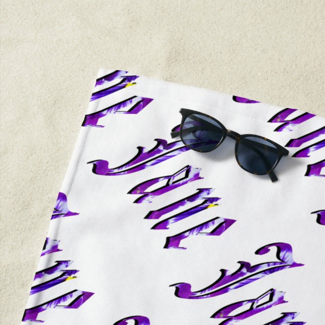 Name der Blume "Jane", Badetuch (Beispiel)