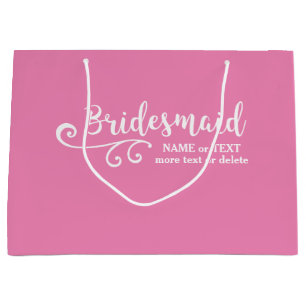 Name der Bridesmaid-Gastgeschenk Hochzeit oder Mon Große Geschenktüte