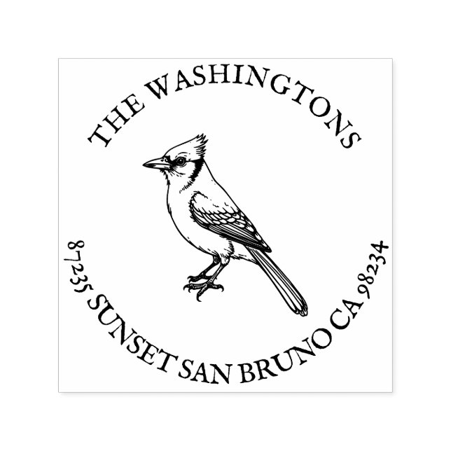 Name der Briefmarke personalisiert Blue Jay Rückse Permastempel (Design)
