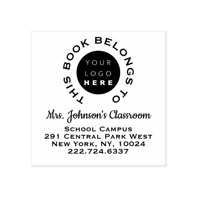 Name der Buchzeichen-Logo-Adresse des Lehrers Gummistempel (Prägung)