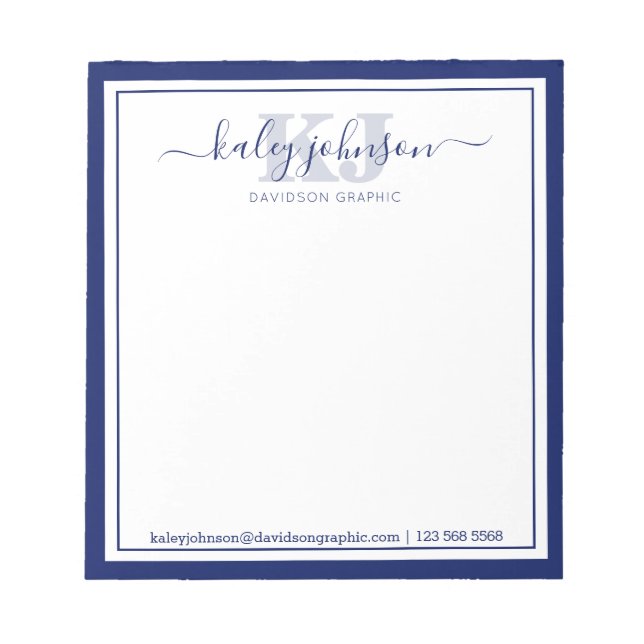 Name der Business Navy | Aus dem Schreibtisch des  Notizblock (Vorderseite)