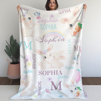Name der Collage Watercolor Bunnies Fleecedecke
