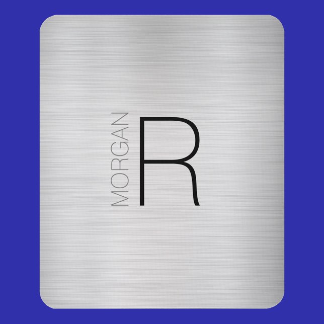Name der DIY Monogramm, Schwarz Grau, Silber gebür Mousepad (Von Creator hochgeladen)