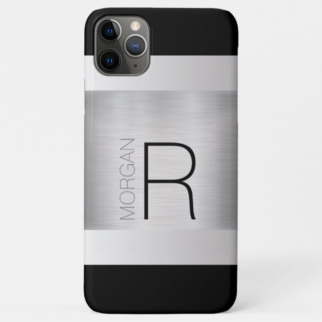 Name der DIY Monogramm, Schwarzer, Grauer Text, Si Case-Mate iPhone Hülle (Rückseite)