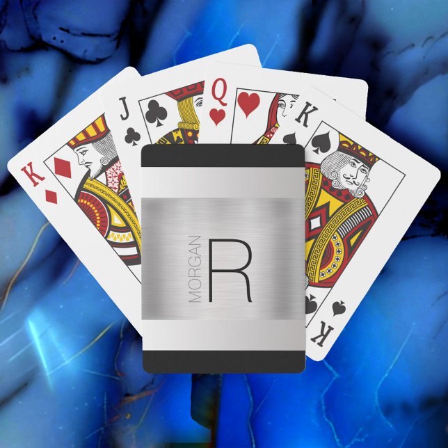 Name der DIY Monogramm, Schwarzer, Grauer Text, Si Spielkarten (Von Creator hochgeladen)