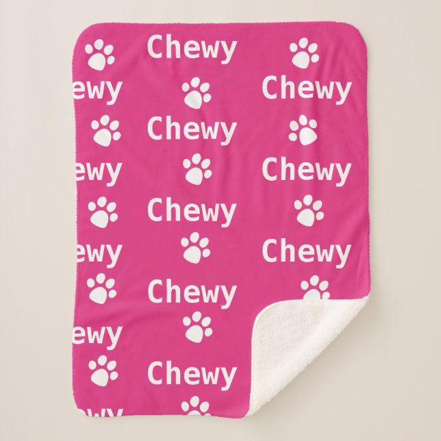 Name der Dose Paw Rosa Weiß Sherpadecke (Vorderseite)