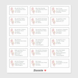 Name der einzelnen Gäste Anschrift Spring Flowers Aufkleber