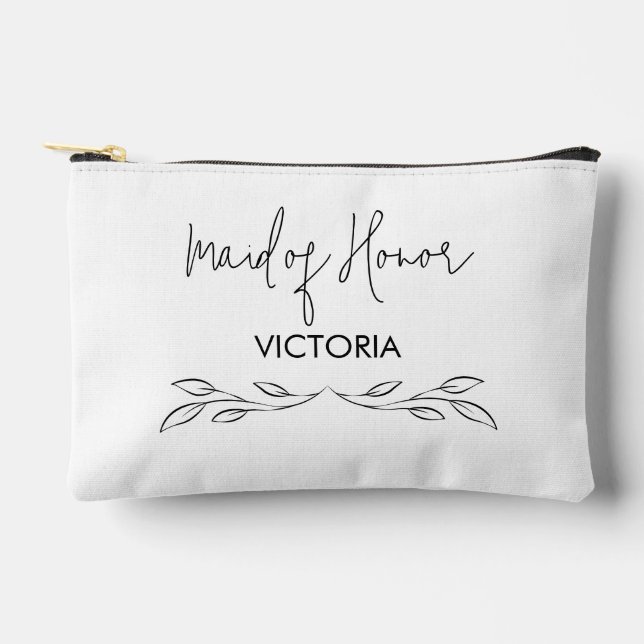 Name der eleganten Trauzeugin Zubehörtasche (Vorderseite)