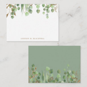 Name der Eukalyptus-Blätter Gold und Grün Mitteilungskarte