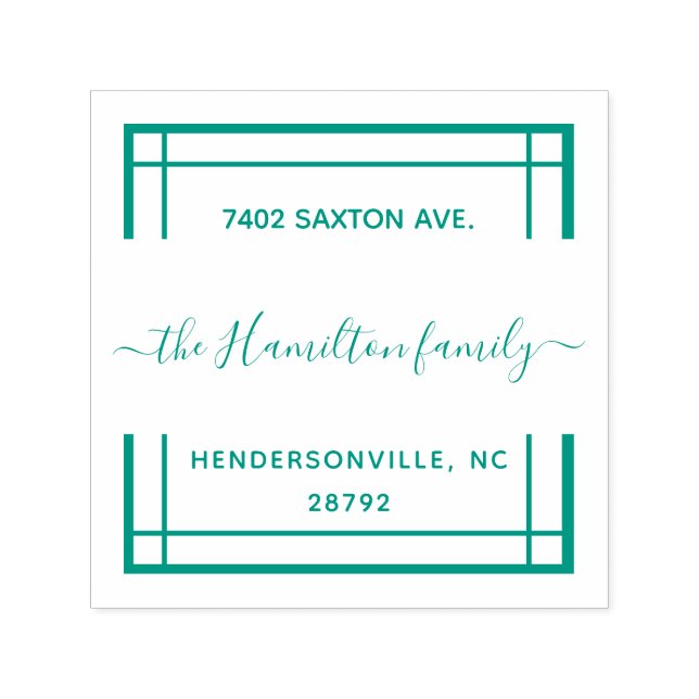 Name der Familie Clean Clear Square Permastempel (Design)