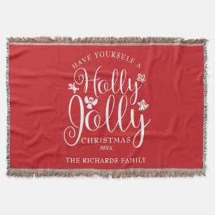 Name der Familie Holly Jolly Decke