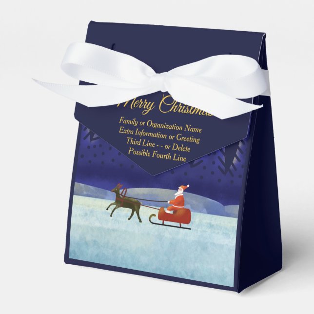 Name der Familie / Organisation Blau hinzufügen +  Geschenkschachtel (Vorderseite)