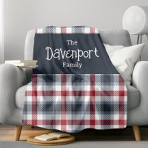 Name der Familie Red White und Blue Tartan