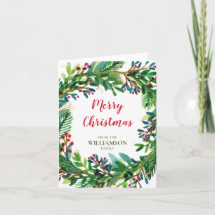 Name der Familie von Weihnachtskranz Watecolor