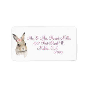 Name der Farbe Woodland Animal Bunny Wcolor Adressaufkleber