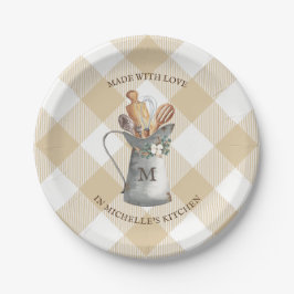Name der Farm Monogram Pappteller