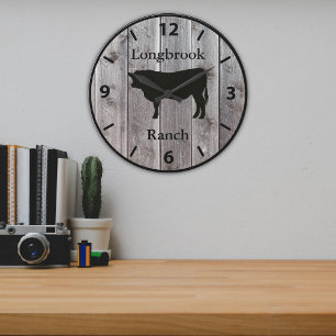 Name der Farm Ranch oder Stall 5 Benutzerdefiniert Große Wanduhr
