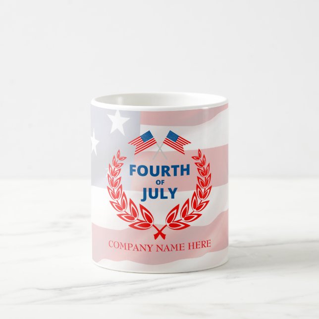 Name der Firma, 4. Juli Patriotic USA Flag Kaffeetasse (Mittel)