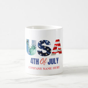 Name der Firma, 4. Juli Patriotic USA Flag Kaffeetasse