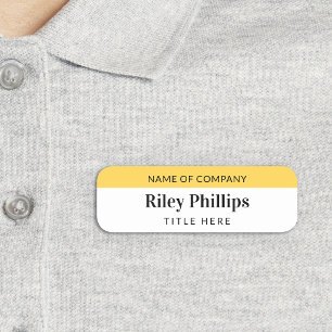 Name der Firma Clean Yellow & White Namensschild
