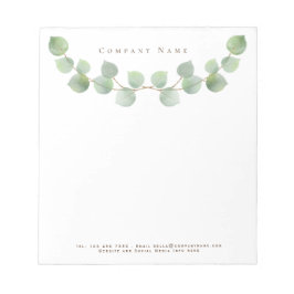 Name der Firma Elegant Green Eucalyptus Leaf Notizblock