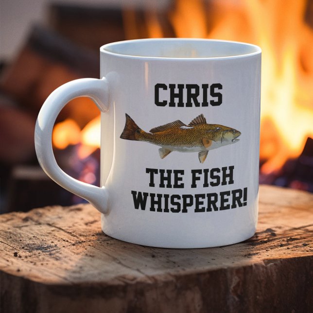 Name der Fische Whisperer Redfish Sport Kaffeetasse (Cool fishing coffee mug quote gift. Saltwater Fishing Redfish The Fish Whisperer!)