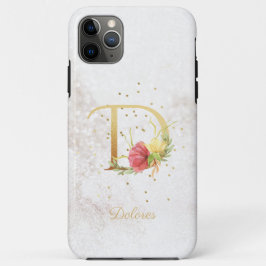 Name der floralen Monogramm Anfangsbuchstaben D Pe Case-Mate iPhone Hülle