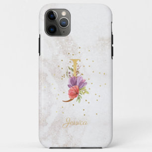 Name der floralen Monogramm Initial J Letter Perso Case-Mate iPhone Hülle